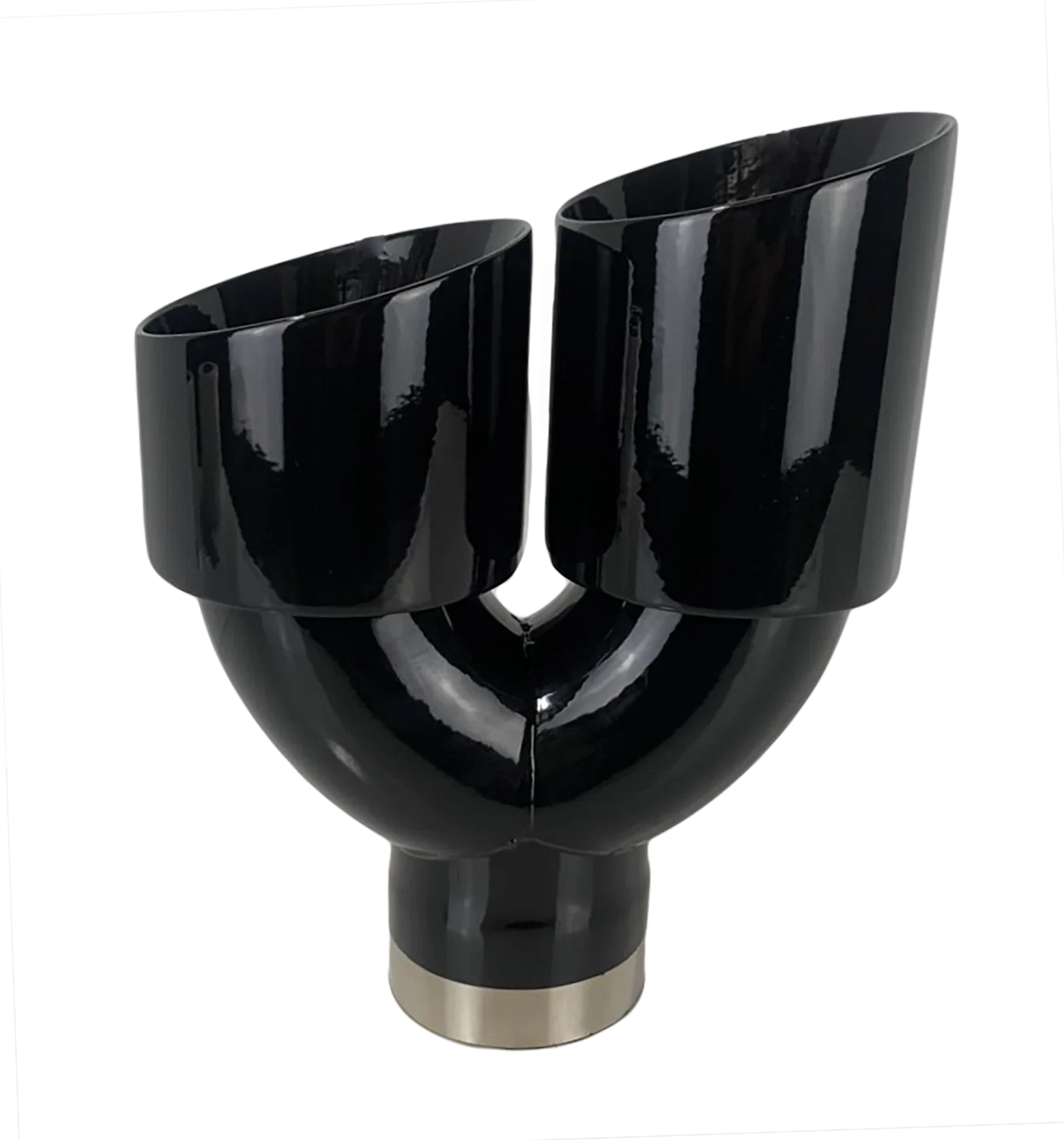 3_ IDX4_X10_ -Dual Double Wall Slant Cut S_S Black Exhaust Tip Side Angle 1640BK